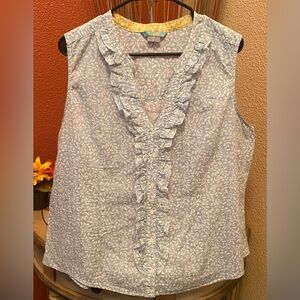 EUC- Boden Light Blue Ruffle Blouse